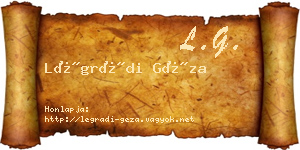 Légrádi Géza névjegykártya
