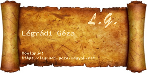 Légrádi Géza névjegykártya